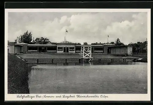 AK Heinrichswalde, Salzhaltiges Freibad vom Wasser aus