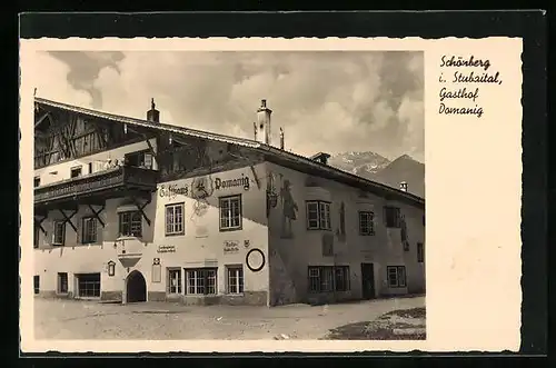 AK Schönberg im Stubaital, Gasthof Domanig