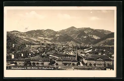 AK Kapfenberg, Gussstahlwerk Gebr. Böhler A.G. aus der Vogelschau