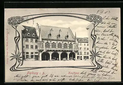 AK Freiburg i. B., Kaufhaus an der Strasse