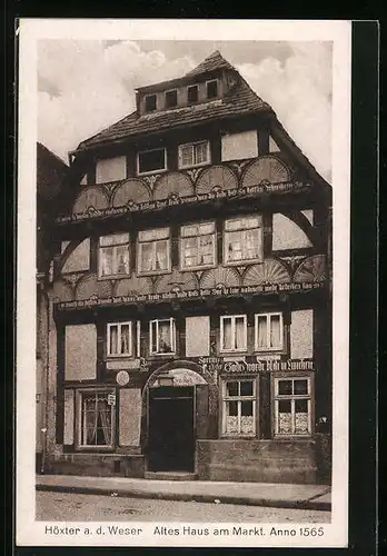 AK Höxter a. d. Weser, Altes Haus am Markt 1565