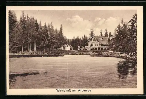 AK Bayerisch Eisenstein, Gasthof am Arbersee