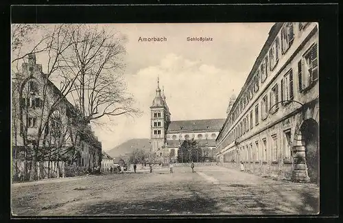 AK Amorbach, Strassenpartie am Schlossplatz