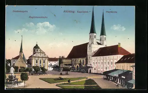 AK Altötting, Gnadenkapelle, Magdalenenkirche, Kapellplatz, Pfarrkirche