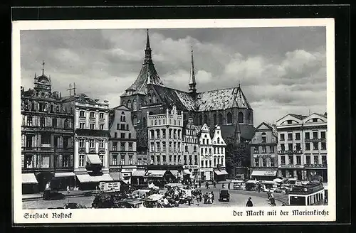 AK Rostock, Der Markt mit der Marienkirche