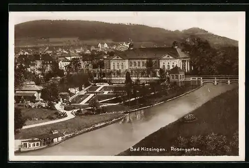 AK Bad Kissingen, Rosengarten aus der Vogelschau