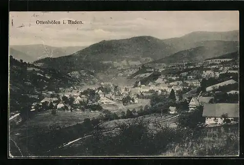 AK Ottenhöfen i. Baden, Ortsansicht aus der Vogelschau