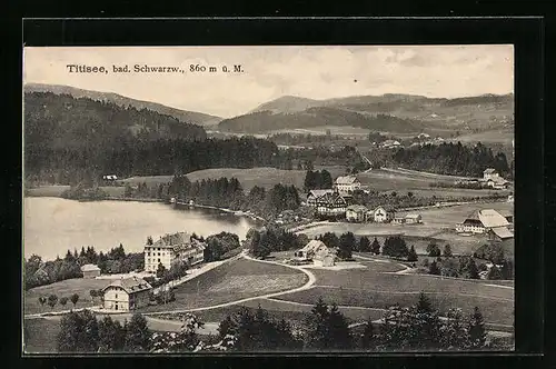 AK Titisee /bad. Shwarzw., Ortsansicht aus der Vogelschau