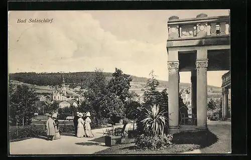 AK Bad Salzschlirf, Spaziergang im Park