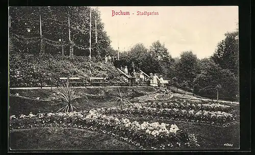 AK Bochum, Blick in den Stadtgarten