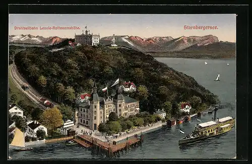 AK Berg / Starnberger See, Drahtseilbahn Leonie-Rottmannshöhe