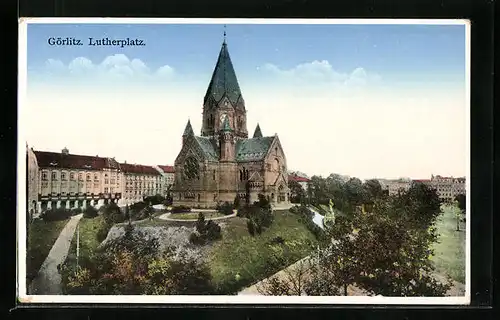 AK Görlitz, Blick auf den Lutherplatz