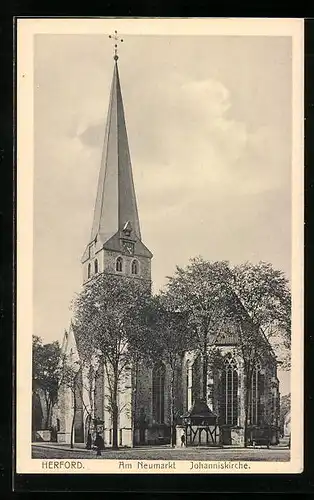 AK Herford, Am Neumarkt die Johanniskirche