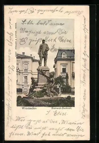 AK Wiesbaden, Bismarck-Denkmal
