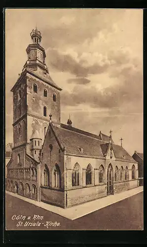 AK Köln, St. Ursula-Kirche mit Haupteingang