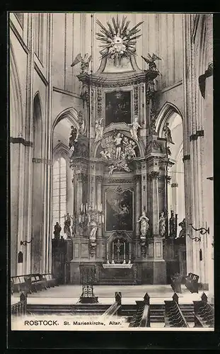 AK Rostock, Altar in der St. Marienkirche