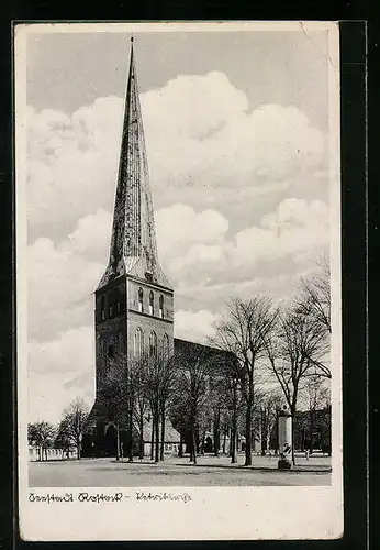 AK Rostock, Haupteingang der Petrikirche