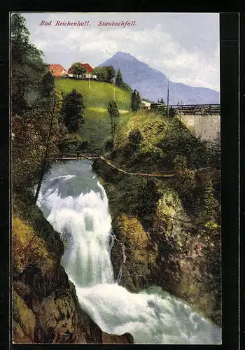 AK Bad Reichenhall, Staubachfall aus der Vogelschau