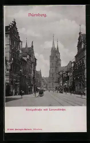 AK Nürnberg, Königstrasse mit Lorenzkirche