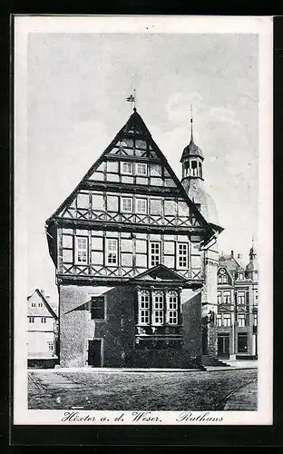 AK Höxter an der Weser, Altes Fachwerk Rathaus