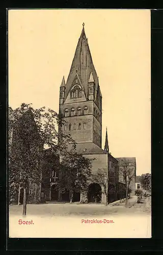 AK Soest, Patroklus-Dom mit Vorplatz