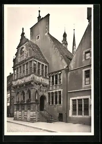 Foto-AK Deutscher Kunstverlag, Nr. 8: Lemgo, Rathaus mit Vorhalle von 1589