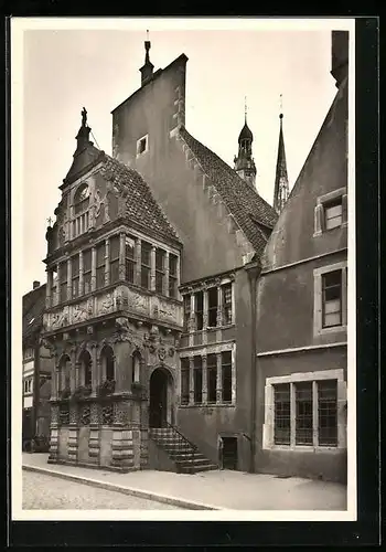 Foto-AK Deutscher Kunstverlag, Nr. 8: Lemgo, Rathaus mit Vorhalle von 1589