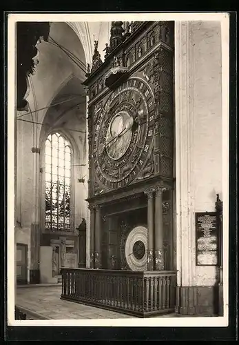 Foto-AK Deutscher Kunstverlag, Nr. 8: Rostock, Astronomische Uhr der Marienkirche