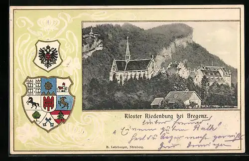 Präge-AK Bregenz, Kloster Riedenburg, Wappen