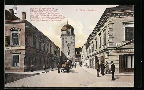 AK Leoben, Strasse am Stadtturm