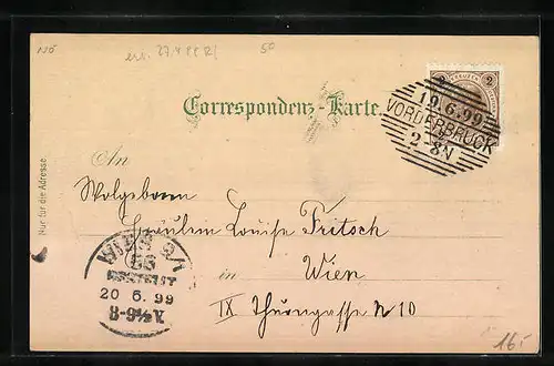 Lithographie Gutenstein, Mariahilf, Klostertal mit Schneeberg, Gesamtansicht