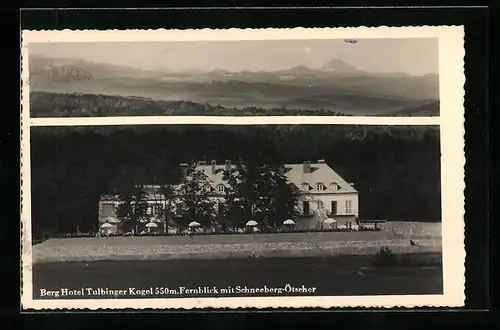 AK Tulbingerkogel, Berg Hotel Tulbinger Kogel gegen Schneeberg-Ötscher