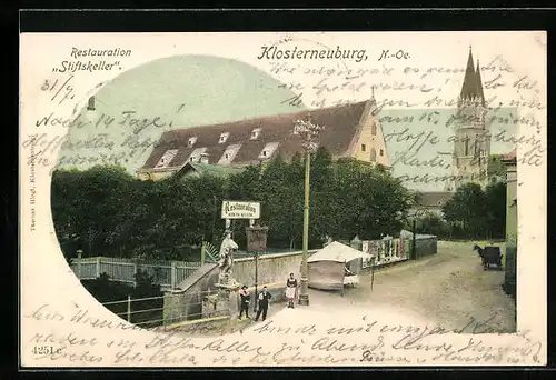 AK Klosterneuburg, Restaurant Stiftskeller mit Kirch