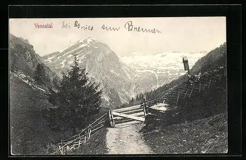 AK Venn, Blick ins Vennatal mit verschneiten Bergen