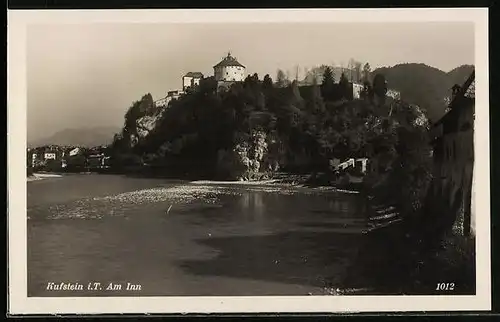 AK Kufstein, Ortspartie am Inn