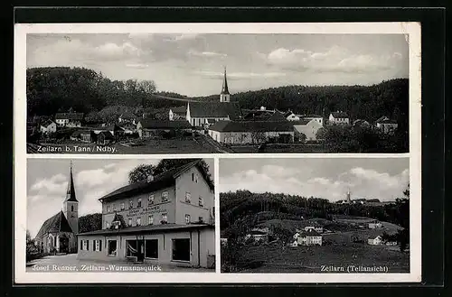 AK Zeilarn / Ndby., Gasthaus Josef Renner in Wurmannsquick, Gesamtansicht