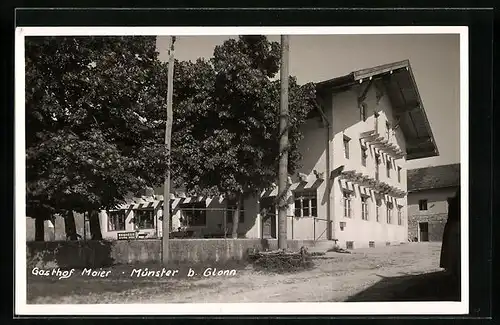 Foto-AK Münster / Egmating, Partie am Gasthof Maier