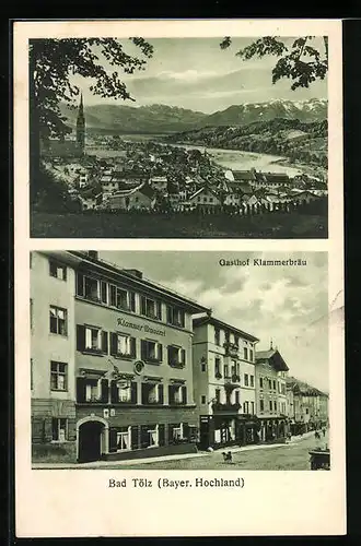 AK Bad Tölz, Blick auf den Gasthof Klammerbräu, Gesamtansicht