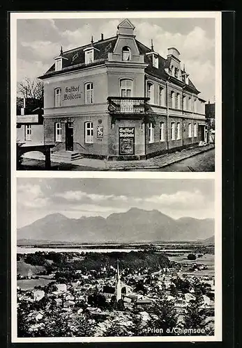 AK Prien a. Chiemsee, Gasthof Weissbräu von A. Kelz, Gesamtansicht