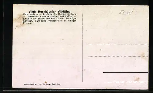 AK Altötting, Gastwirtschaft Alois Hochhäusler, Gartenpartie