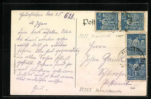 AK Langwaid, Handlung Gg. Westermair, Gastwirtschaft Gg. Kistler, Totalansicht
