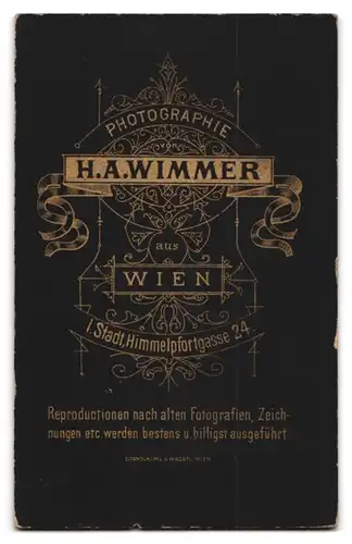 Fotografie H. A. Wimmer, Wien, Himmelpfordgasse 24, Portrait eines Mannes mit Brille