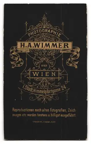 Fotografie H. A. Wimmer, Wien, Himmelpfordgasse 24, Portrait eines Mannes mit Brille