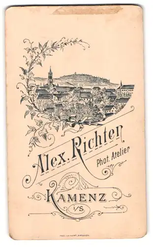Fotografie Alex. Richter, Kamenz i. S., Ansicht Kamenz i. S., Blick über die Dächer der Stadt