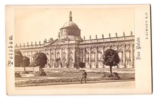 Fotografie E. Linde, Potsdam, Ansicht Potsdam, Partie am neuen Palais im Park Sanssouci