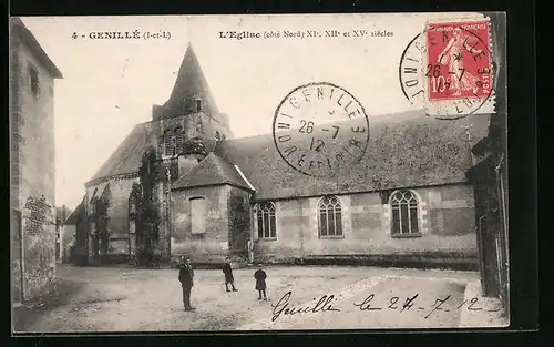 AK Genillé, L`Eglise, coté Nord