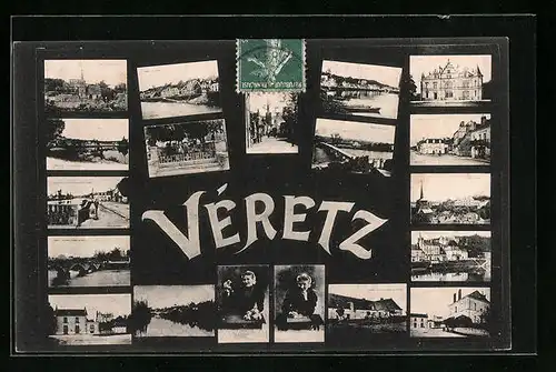 AK Véretz, Teilansichten der Ortschaft