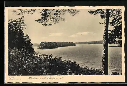 AK Masuren, Niedersee mit Königsinsel