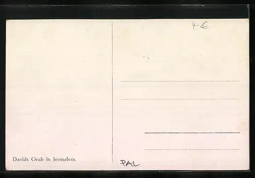 Künstler-AK Jerusalem, Davids Grab