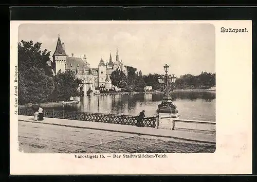 AK Budapest, Stadtwäldchen-Teich